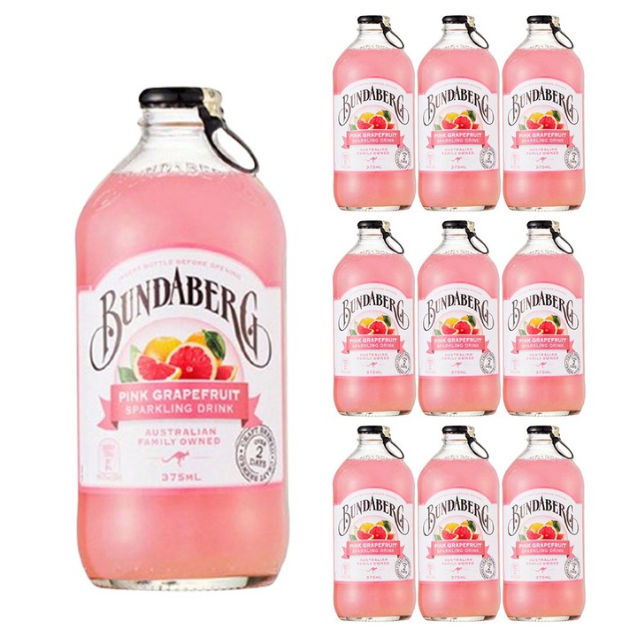 분다버그 핑크 그래이프푸르트 탄산음료, 375ml, 10개