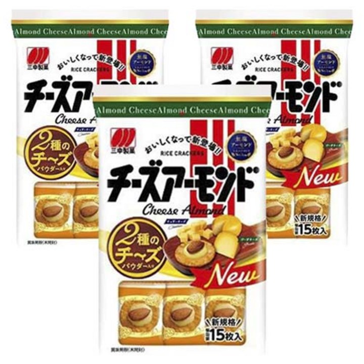 산코세이카 치즈아몬드 쌀과자 15개입, 3개, 65g
