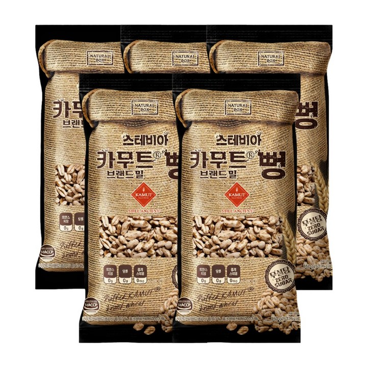 내추럴박스 카무트 뻥 무설탕, 150g, 5개
