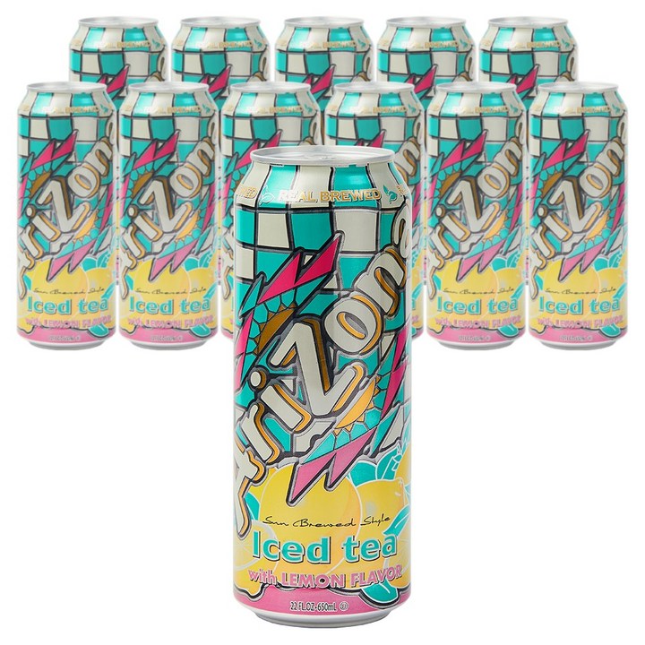 아리조나 아이스드 티 위드 레몬향, 650ml, 12개