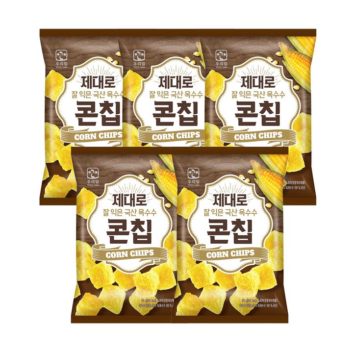 우리밀 제대로 국산 옥수수 콘칩, 60g, 5개