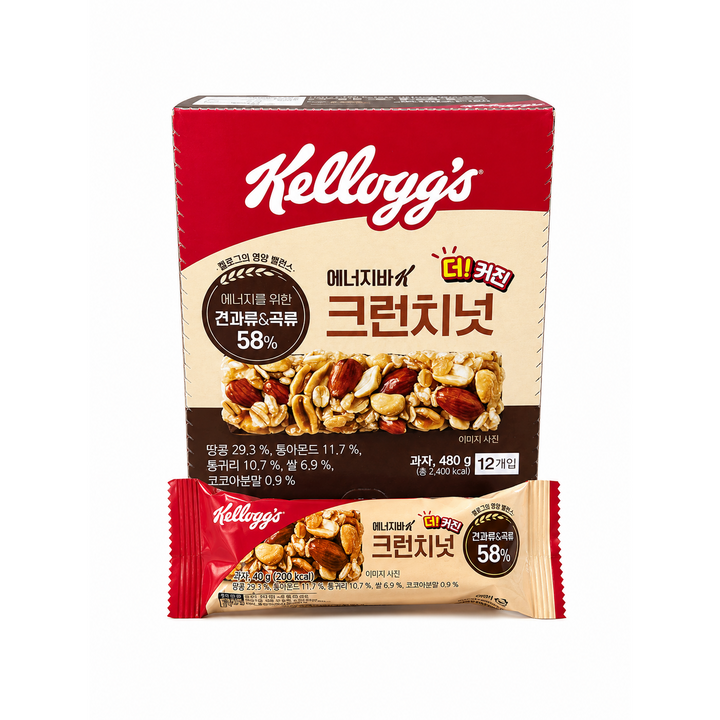 켈로그 에너지바K 크런치넛, 480g, 1개