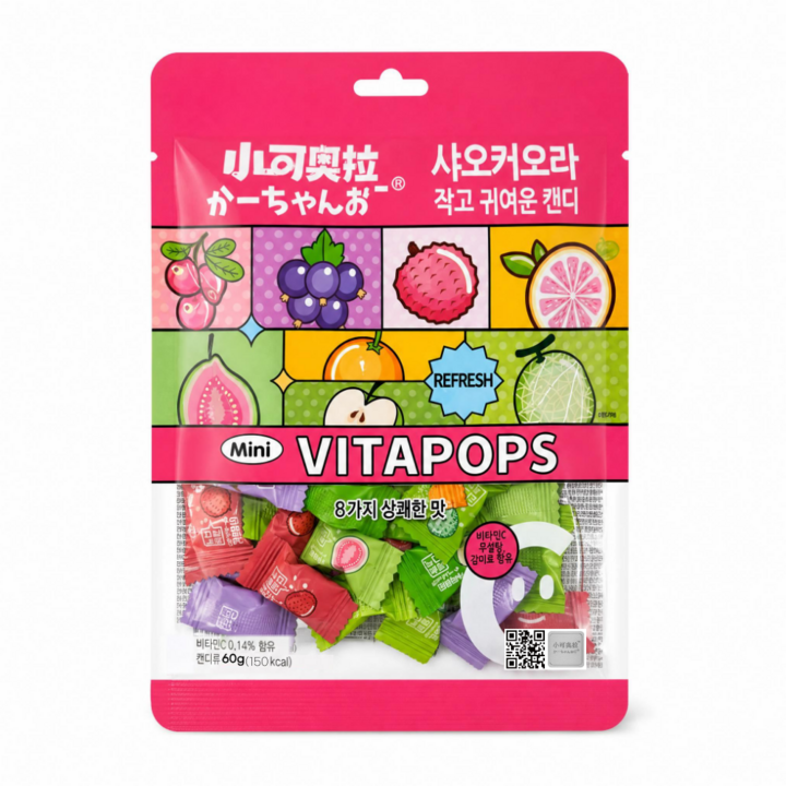 정품 샤오커오라 시즌2 트로피칼 무설탕 간식 비타민C 캔디 사탕, 1개, 60g
