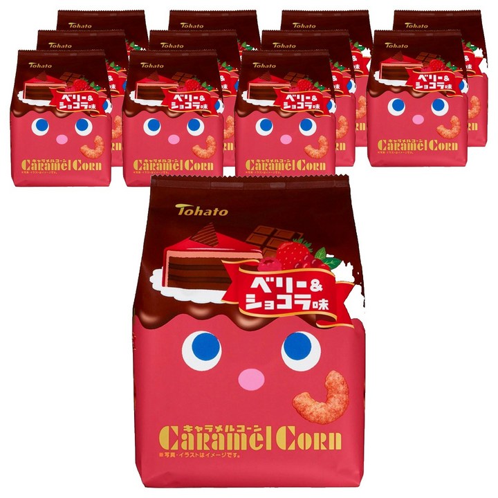 토하토 캐러멜 콘 베리 & 쇼콜라 맛, 62g, 12개