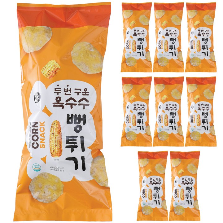번영푸드 두번 구운 옥수수 뻥튀기, 9개, 130g