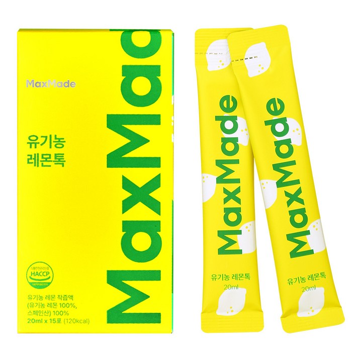 맥스메이드 유기농 레몬즙 100% 레몬톡, 75개, 20ml