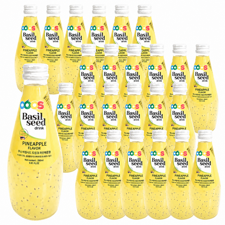 쿠스 바질씨드 드링크 파인애플향, 24개, 290ml