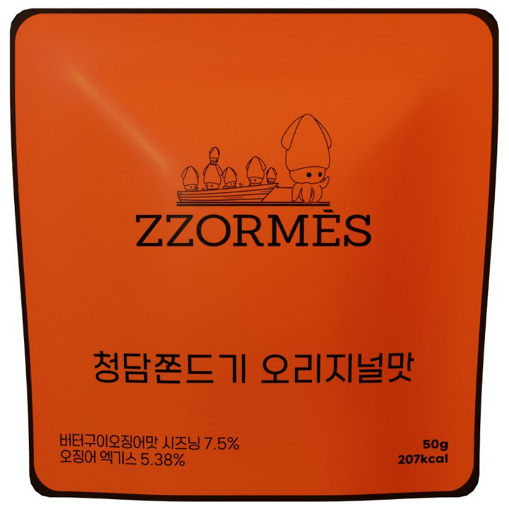 청담동 오징어 쫀드기 쪼르메스 오리지널맛, 3개, 50g