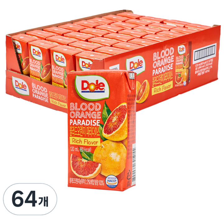 돌 파라다이스 주스 블러드오렌지, 120ml, 64개