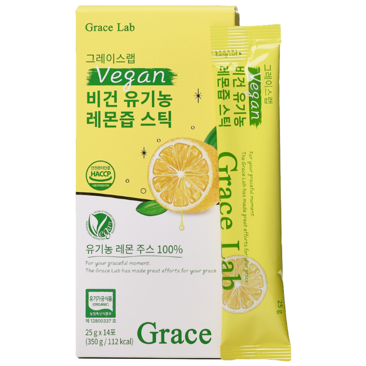 그레이스랩 비건 유기농 레몬즙 스틱, 14개, 25g