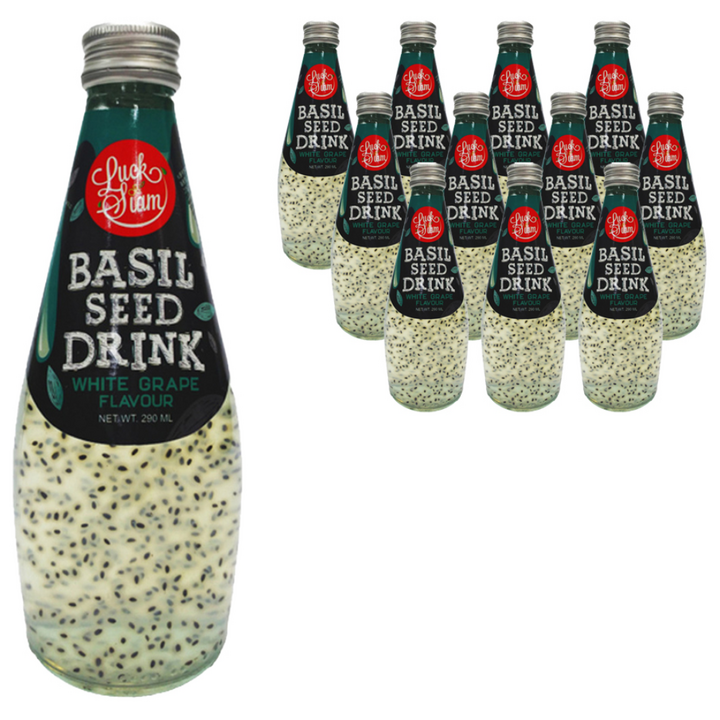 럭시암 바질씨드 드링크 화이트 그레이프 플레이버, 12개, 290ml