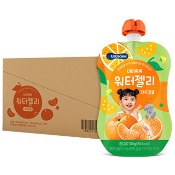 베베쿡 아이쭉쭉 워터젤리 제주감귤, 100g, 10개