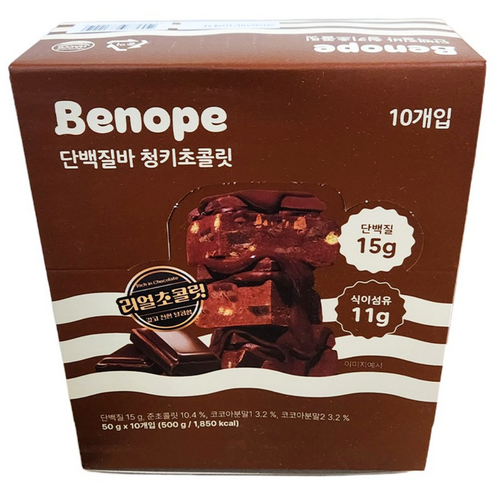 베노프 단백질바 라이트 청키초콜릿, 50g, 10개