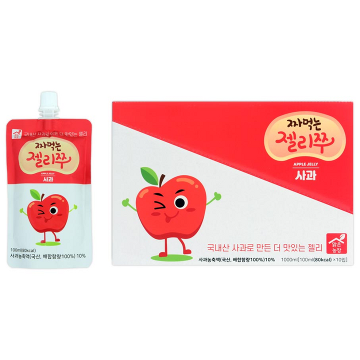 맑은농장 짜먹는 젤리쭈 사과, 100ml, 10개