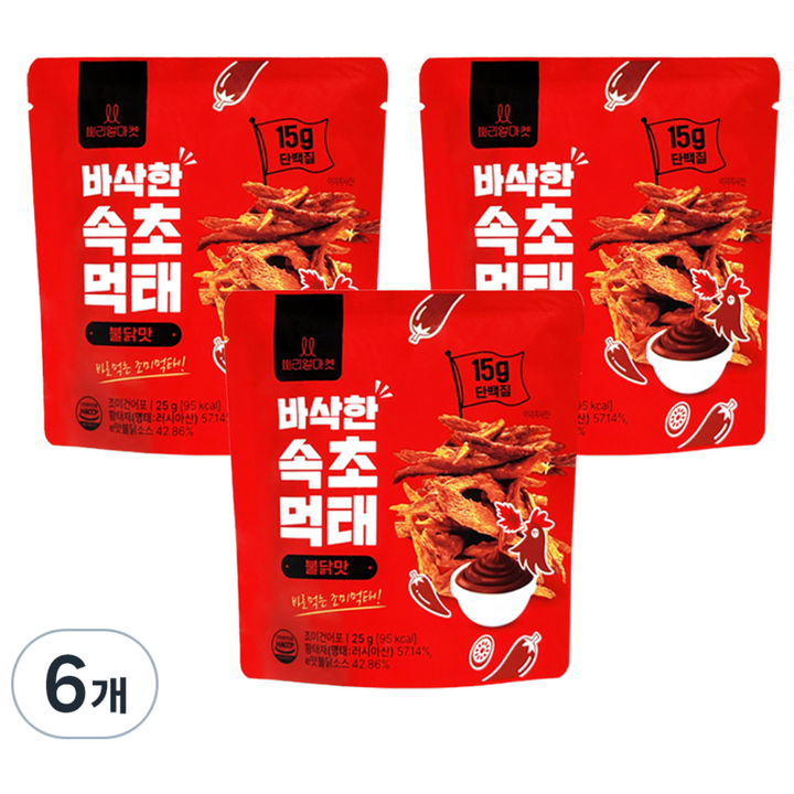 속초 먹태 불닭맛, 25g, 6개