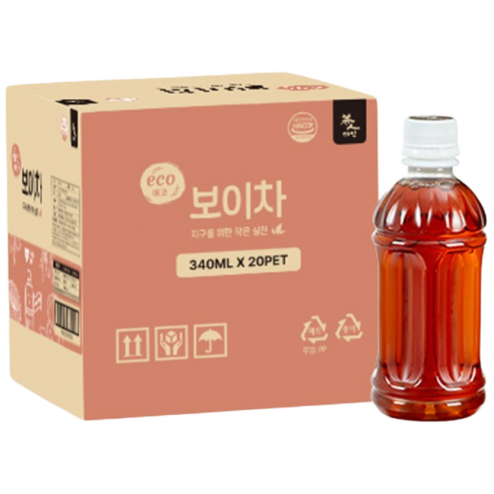 무라벨 에코 보이차, 1개, 20개입, 340ml