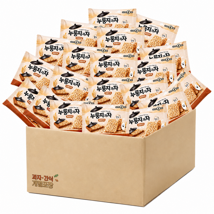 찹쌀로 만든 누룽지 과자 달콤한맛 전통스낵 개별포장, 20개, 26g