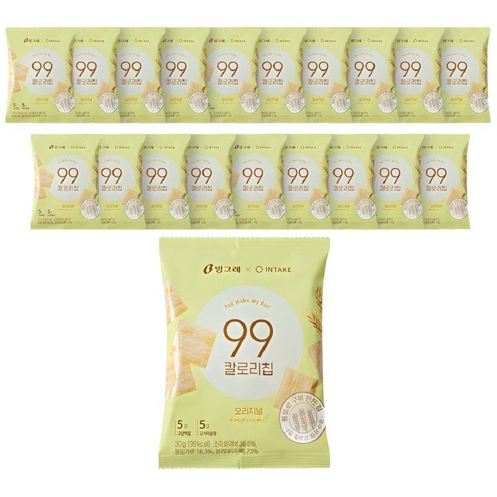 빙그레 99칼로리칩 오리지널, 30g, 20개