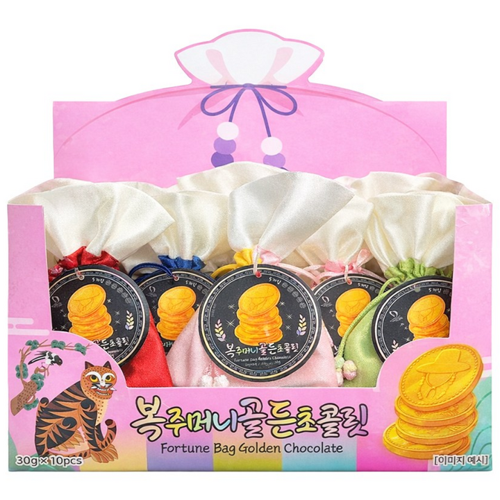 복주머니 골든 코인 초콜릿, 10개, 30g