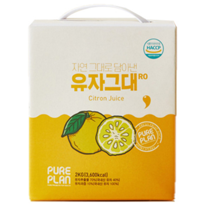 퓨어플랜 유자그대RO 유자차, 1개, 2kg