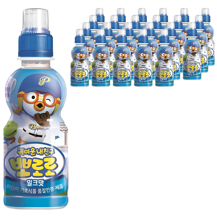 팔도 뽀로로 어린이음료 밀크맛, 235ml, 24개