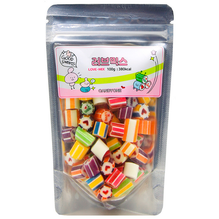 다랑다랑 수제 캔디 러브 믹스 파우치, 100g, 1개