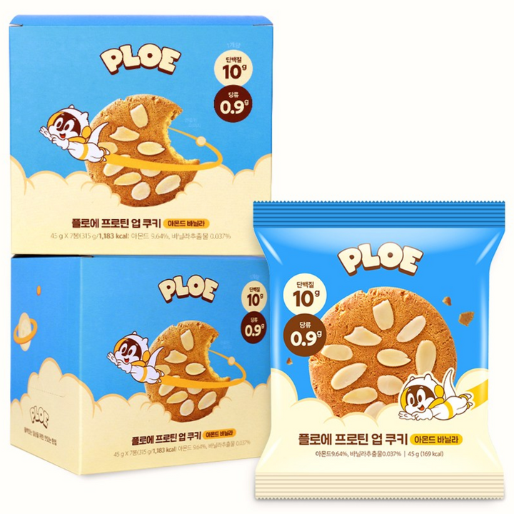 [당 1g대] 플로에 프로틴업 단백질 쿠키 아몬드 바닐라, 1박스, 315g