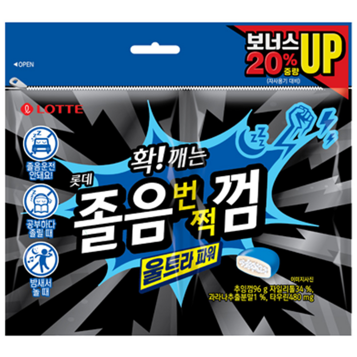 롯데웰푸드 졸음번쩍 껌 울트라 파워, 96g, 1개