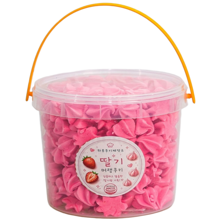 수제 대용량 딸기 머랭쿠키어린이집 유치원 답례품 10g 1개 램덤 증정, 150g