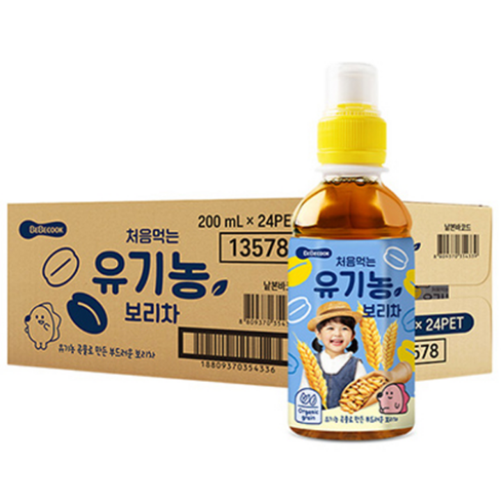 베베쿡 처음먹는 유기농 아기보리차 PET, 200ml, 24개