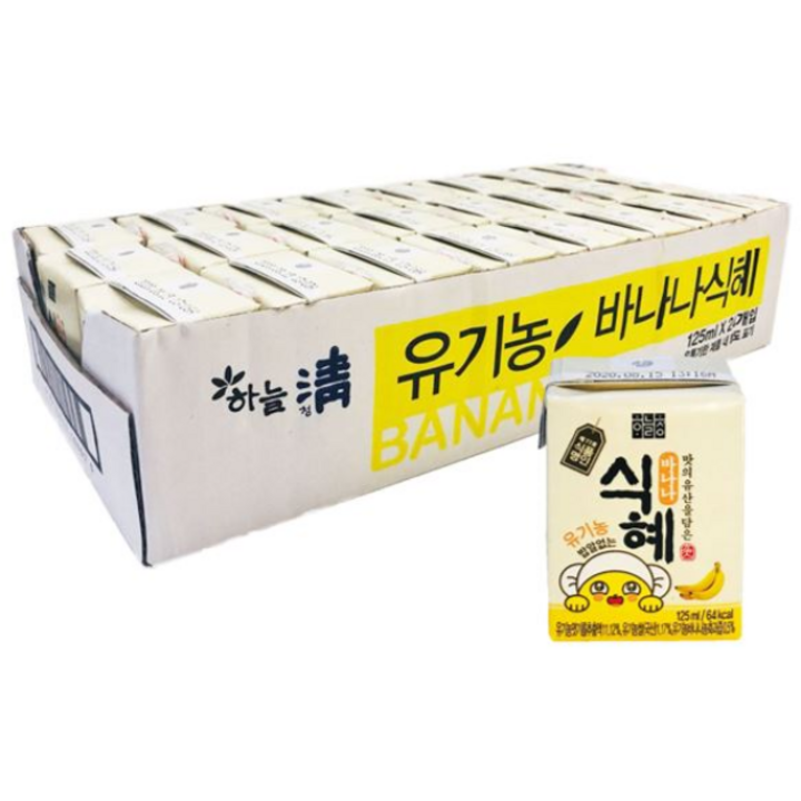 하늘청 유기농 바나나 식혜, 24개입, 125ml