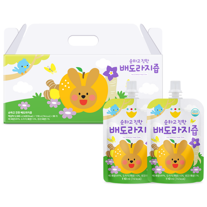 바맘 순하고 진한 배도라지즙 (110ml ) 개당열량14kcal 파우치형, 110ml, 30개
