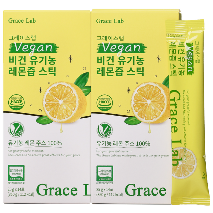그레이스랩 비건 유기농 레몬즙 스틱, 28개, 25g