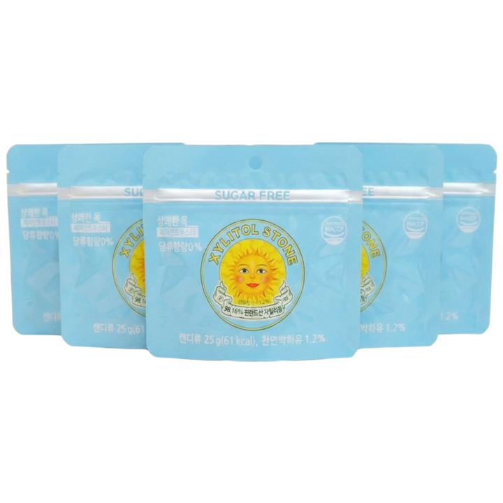 상쾌한 목 페퍼민트 부스터 자일리톨 스톤, 25g, 10개, 1개입