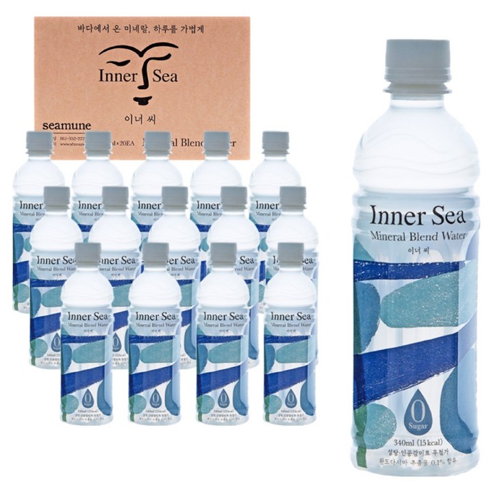 이너 씨 Inner Sea 바다 미네랄 수분 충전 달지 않은 제로 이온음료 완도바다 edition, 40개, 340ml