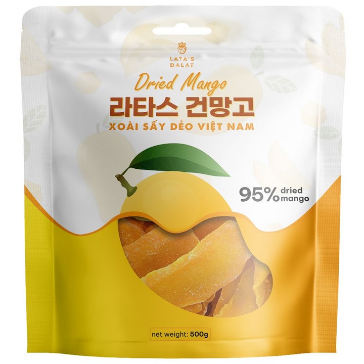 베트남 라타스 달랏 직수입 건망고 슬라이스 망고햠량 95%, 500g, 2개