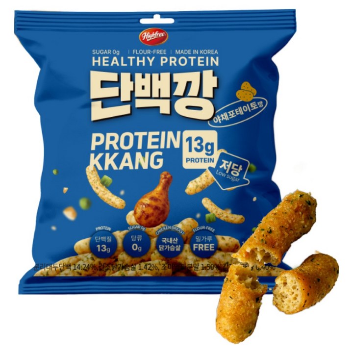 단백깡 단백질13g 무설탕 당 0g 저당 다이어트 과자 야채포테이토맛, 6개, 50g