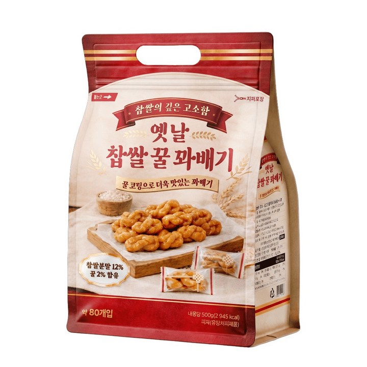 옛날 찹쌀 꿀꽈배기 달콤바삭, 1개, 500g