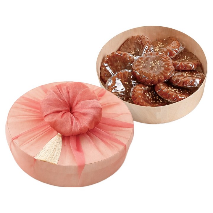 한결맛담 수제 찹쌀 약과 선물세트 추석 명절 한과 선물 보자기 포장 핑크 (10구 400g 15구 600g), 600g, 1세트