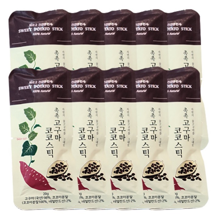 한울푸드 촉촉 고구마 코코스틱, 20g, 10개