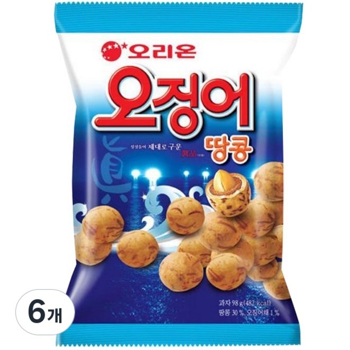 오리온 오징어 땅콩, 98g, 6개