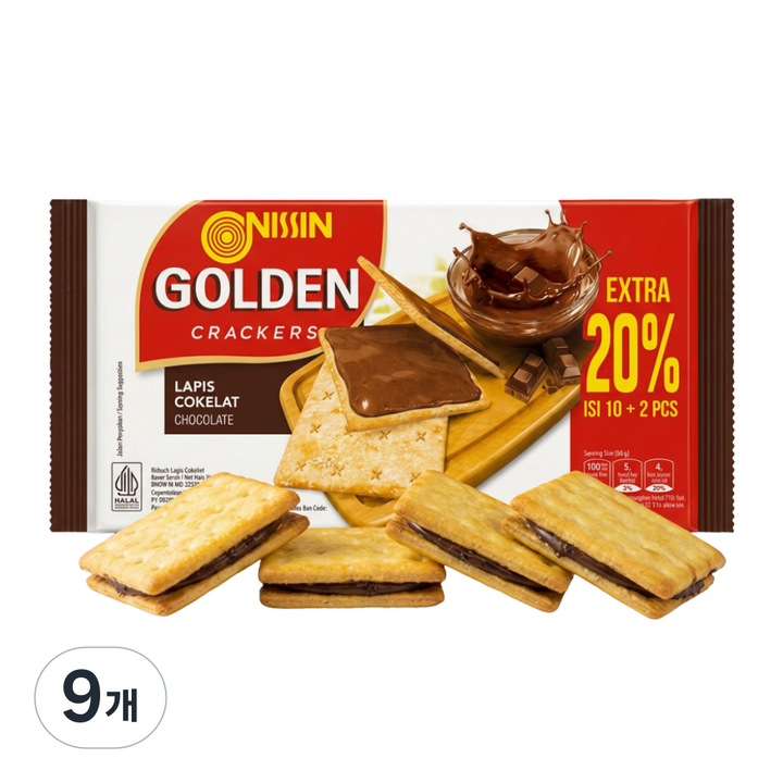 니신 골든 크래커 초콜릿맛, 9개, 120g