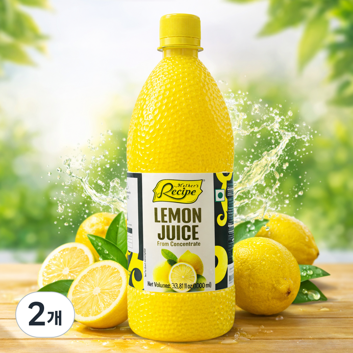 마더스레시피 레몬주스 레몬착즙, 2개, 1L