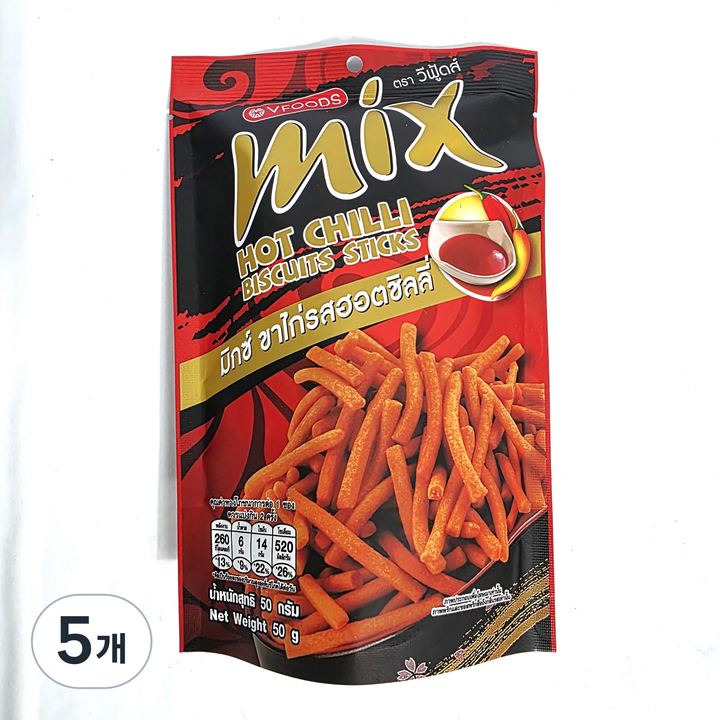MIX Hot Chilli Biscuits Sticks 믹스 핫칠리 비스킷스틱, 5개, 50g