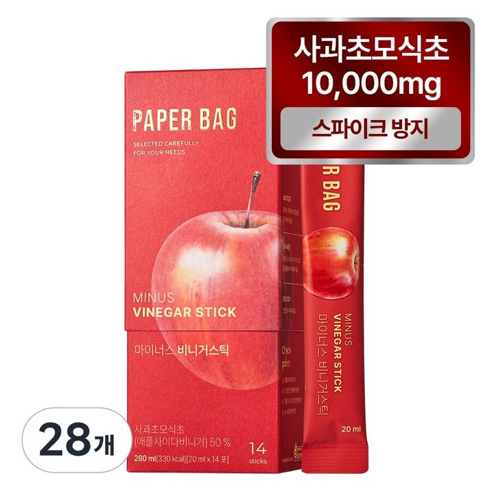 페이퍼백 마이너스 비니거 스틱, 28개, 20ml