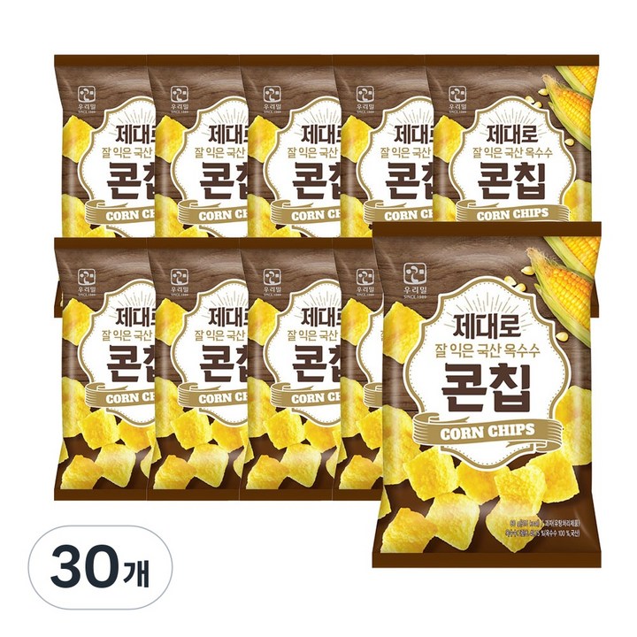 우리밀 제대로 국산 옥수수 콘칩, 60g, 30개
