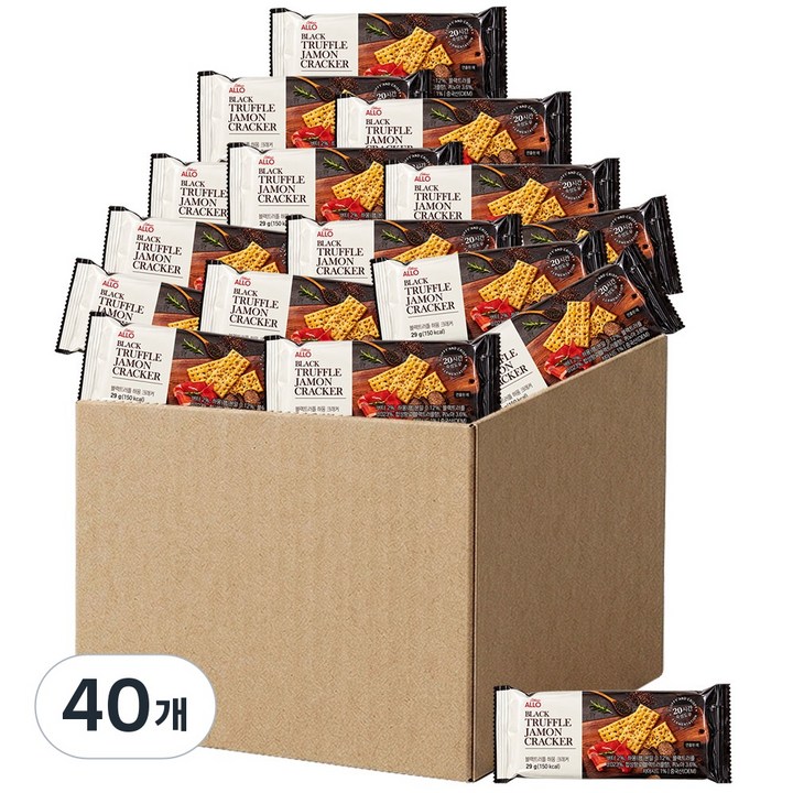 블랙트러플 하몽 크래커 풍미가득 크리스피 개별포장 과자, 40개, 29g