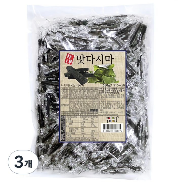 컬러푸드 초초 맛다시마 젤리, 3개, 650g