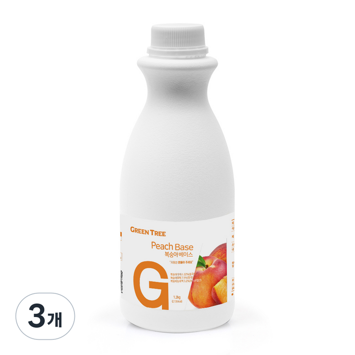 그린트리 복숭아 에이드 베이스 1.2kg, 3개