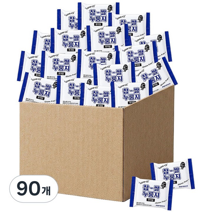 찹쌀 누룽지 과자 고소한 검은콩 무가당 간식, 90개, 25g